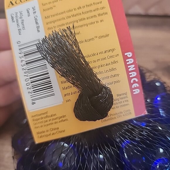 Lot of 2 Panacea Decorative Gem Marble Accents Cobalt Blue & Ice Blue‎ Gems NWT - Picture 5 of 6